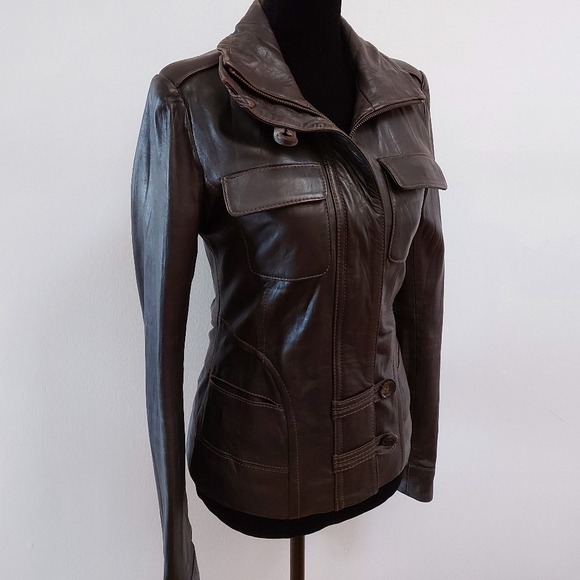 Danier Brown Leather jacket - Picture 2 of 7